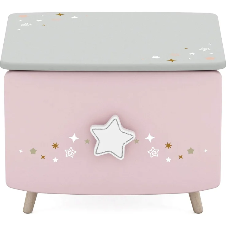 habeig Nachttisch Nachtkommode Mädchen Kinderzimmer Nachttisch Nachtschrank Rosa Weiss, abgerundete Kanten – Bild 4