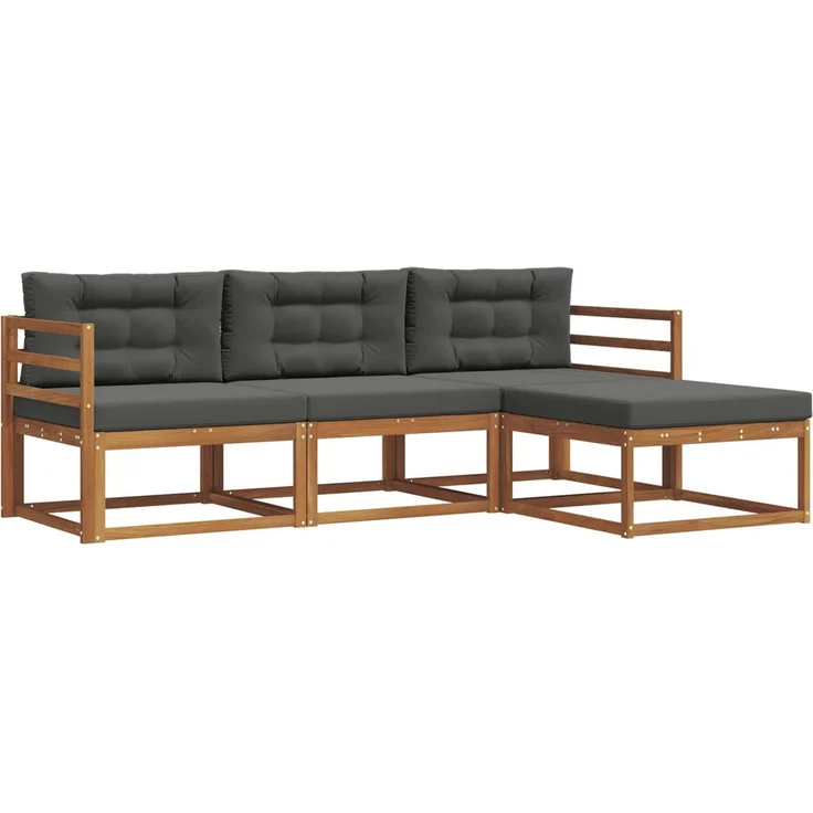 vidaXL Outdoor-Sofagarnitur 4 stk. 4-Sitzer Natur und Anthrazit 3367390 – Bild 2