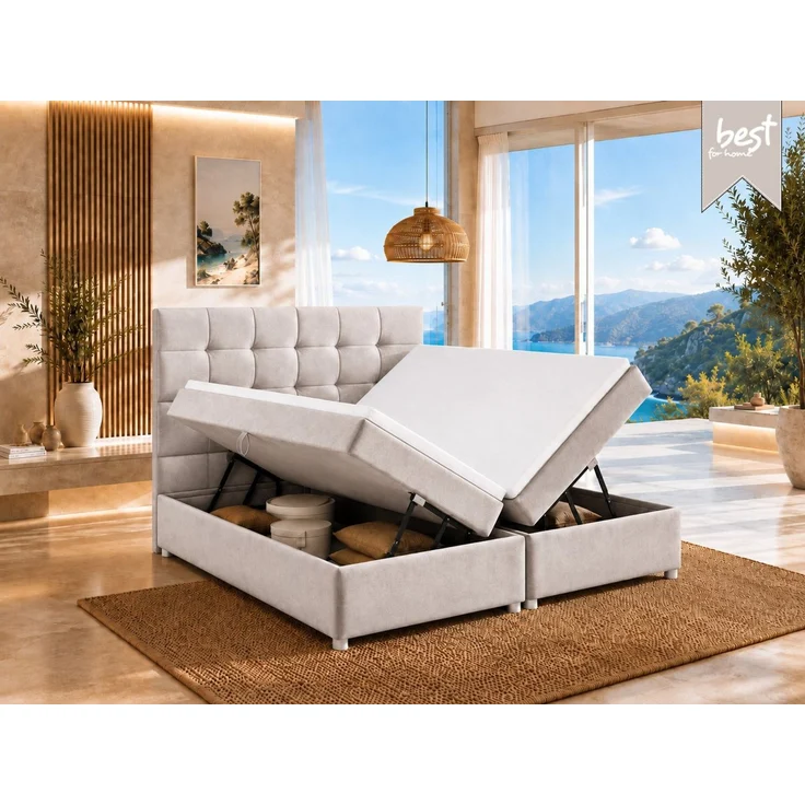 Best for Home Boxspringbett mit Bettkasten Doppelbett mit Stauraum Trinity K-12 Komfort Topper (140x200 160x200 180x200 200x200 cm), Handwerksqualität, TOP Preis-Leistungs-Verhältnis – Bild 2