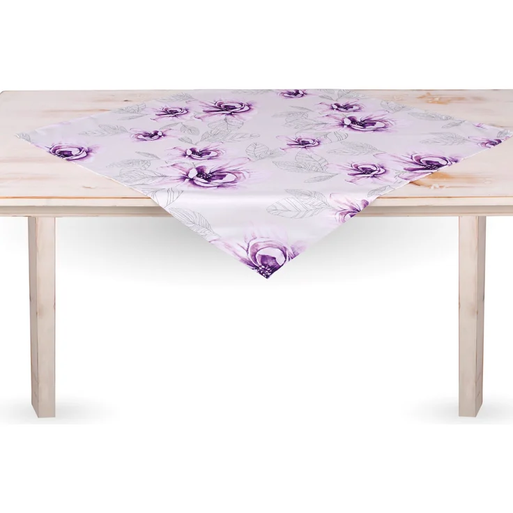 Tischdecke Sommer mit brillantem Druck ( Mitteldecke 80x80cm ) "Blumen" Frühling Tischdekoration für den Esstisch - ÖKO Tex Standard 100 - Unterlage – Bild 5
