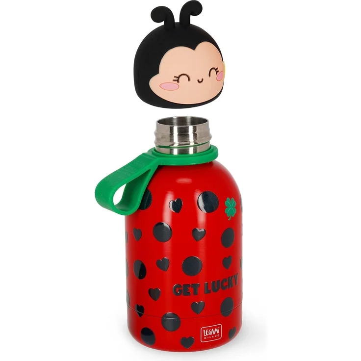 Legami - Hot&Cold BFF Ladybug Kinder-Thermosflasche, doppelwandiger 18/8 Edelstahl, luftdicht, hält 12 Stunden warm – Bild 4
