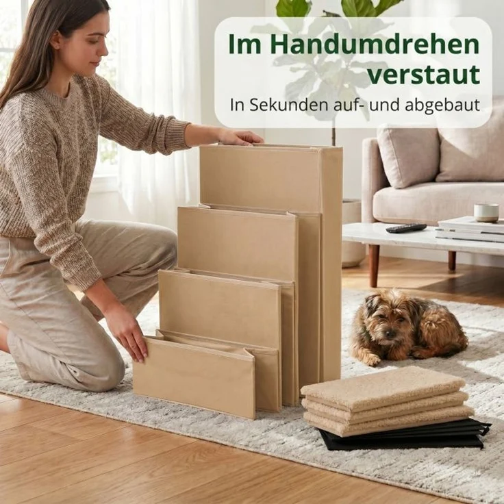 Relaxdays Faltbare Hundetreppe mit Stauraum – Bild 6