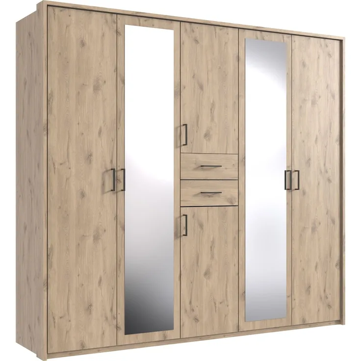 Kleiderschrank-Set >Dillingen< in Viking-oak-Nachbildung - 228x213x58cm (BxHxT)