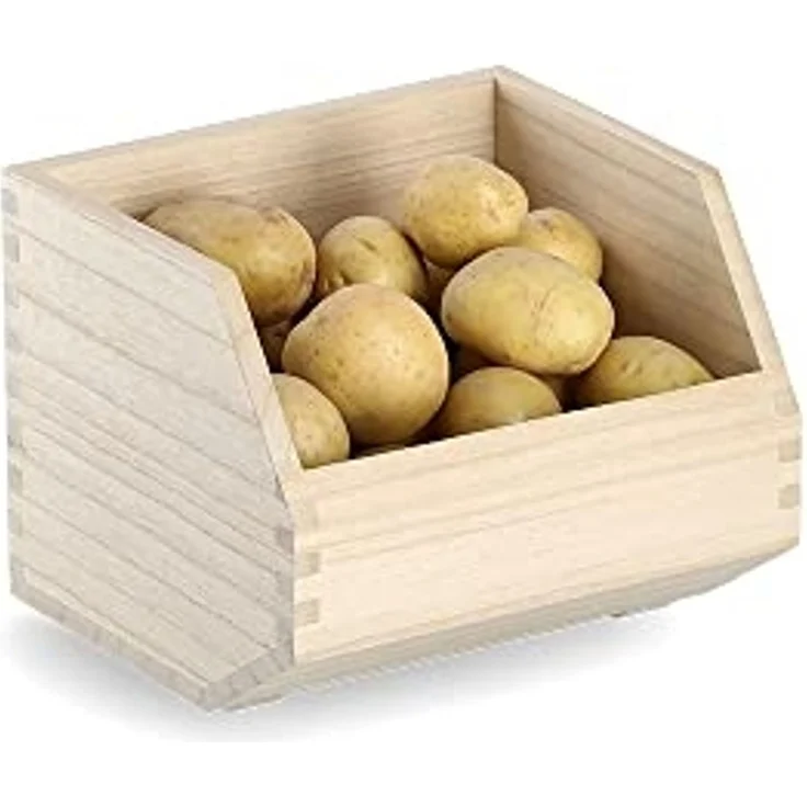 Zeller Present Aufbewahrungskorb Stapelkiste, Holz – Bild 6