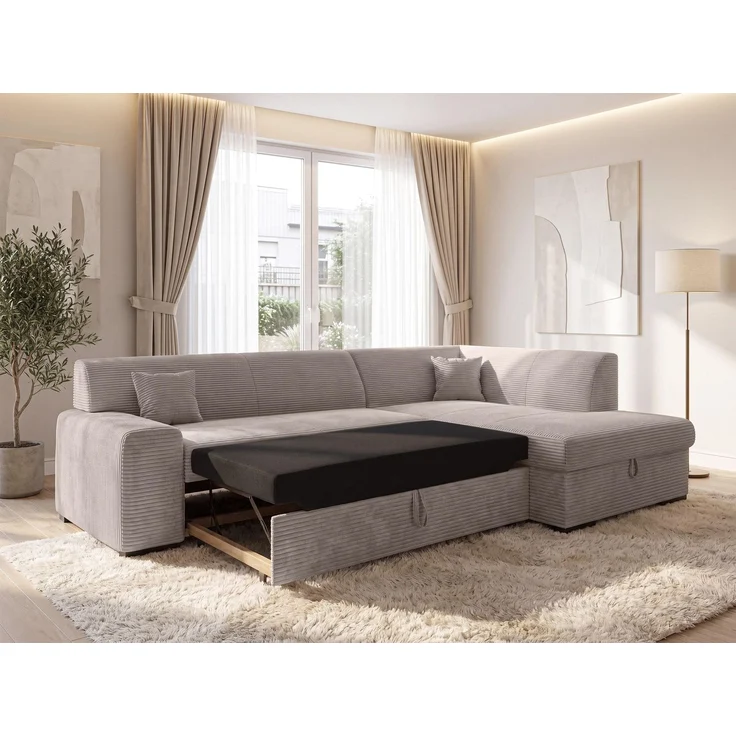AX LIVING Couch für Wohnzimmer Lucera 260 cm Beige Schlafsofa R – Bild 2