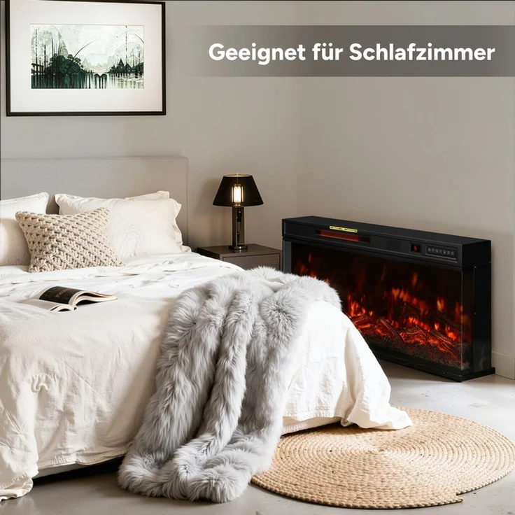 HOMAVO Elektrokamin mit 1000W/2000W Heizung, 12 3D-Flammenfarben, 36" - Stand, Einbaukamin / 50" - Wand, Einbaukamin, App-Steuerung(36") – Bild 9