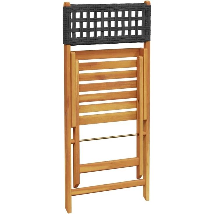 vidaXL Gartenstühle 6 Stk. Klappbar Schwarz Poly Rattan & Massivholz 3214593 – Bild 6