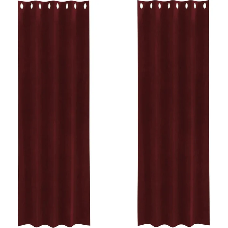Verdunkelungsvorhänge 2 pcs | für Wohnzimmer & Schlafzimmer Weinrot 140 x 260 cm Samt – Bild 1