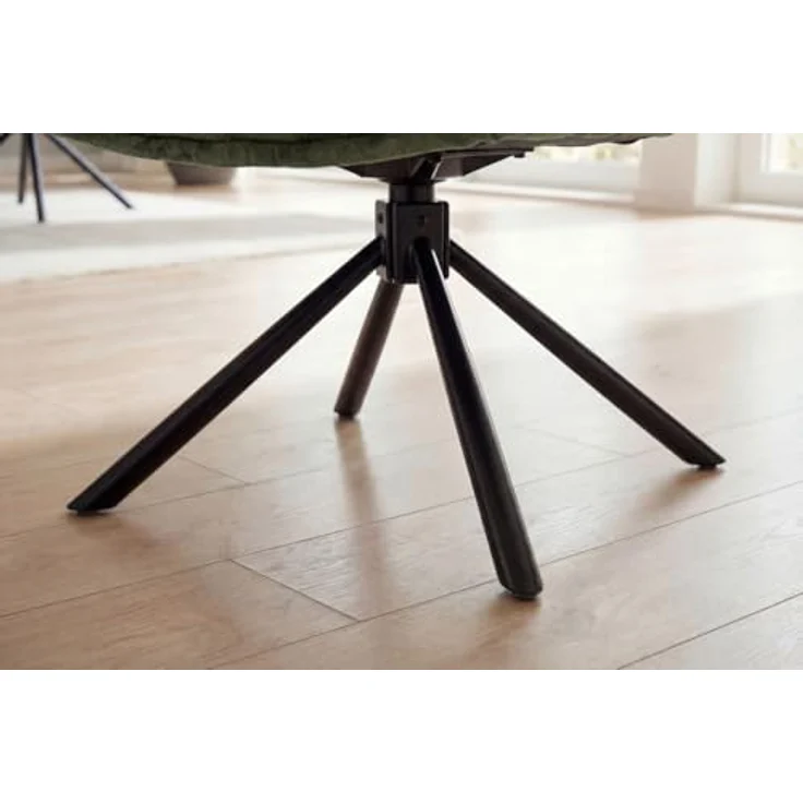 riess-ambiente Drehstuhl SIGNATURE moosgrün/schwarz - Samt, Metall, drehbar, mit Armlehne (Einzelartikel, 1 St), 360° drehbar & mit Taschenfederkern - ideal für Esszimmer & Büro – Bild 8
