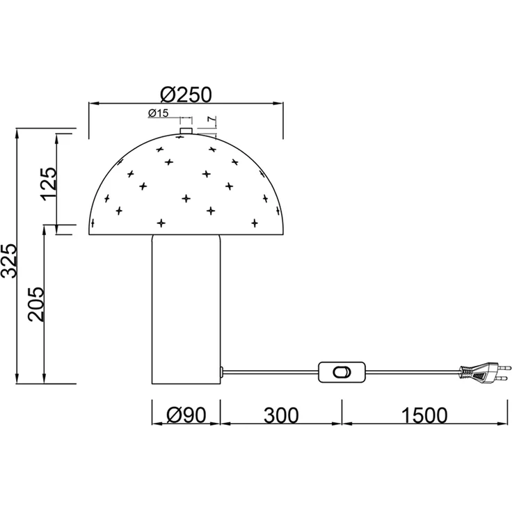 LED Tischleuchte aus Metall Weiß, Lampenschirm mit Dekorstanzung, Höhe 33 cm – Bild 7