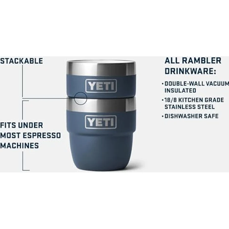 YETI Espressotassen, 2 Pack, 4oz, Charcoal - Edelstahl, doppelwandige Vakuumisolierung, spülmaschinenfest – Bild 2