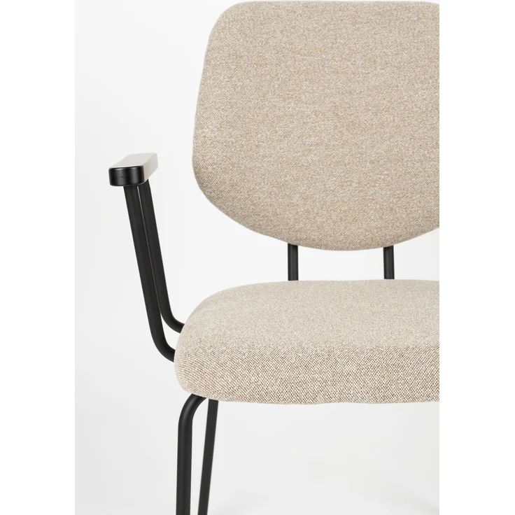 Sessel Zelo im 2er-Set, Beige mit Metallgestell für Esszimmer 60x59x83,5 cm – Bild 5