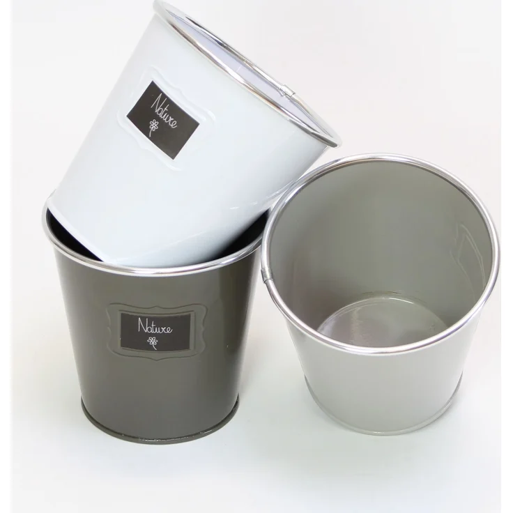 Übertopf Nature 3er Set Blumentopf Pflanzentopf Pflanzen Blumen Kübel Deko – Bild 4