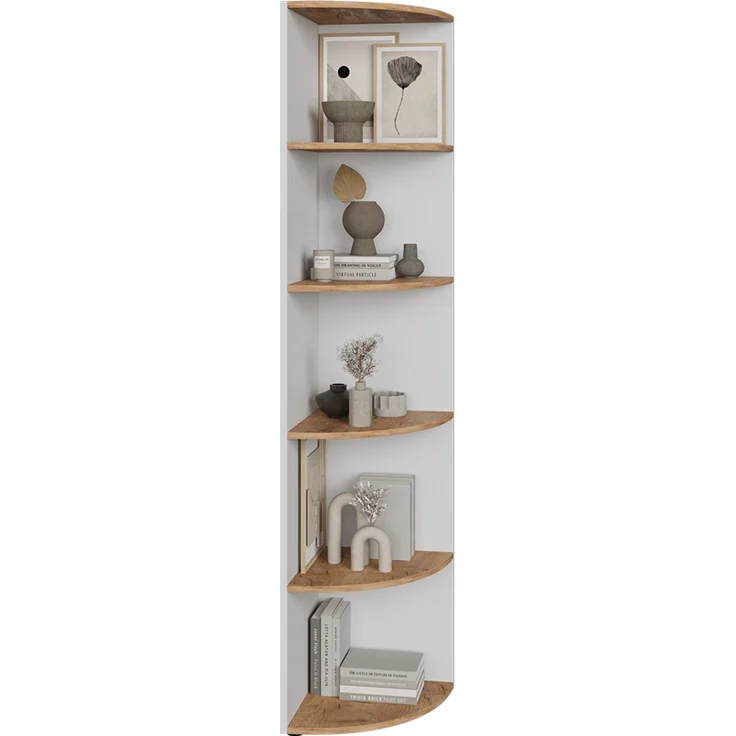 Eckregal Ecki Weiß/Goldkraft Eiche 40 x 180 cm Vicco – Bild 6