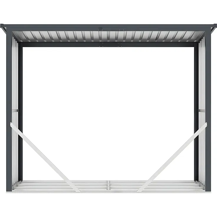 Vente-unique - WINWOOD Gartenhaus Metall GrauBraun - B 75 cm x H 190 cm x L 230 cm – Bild 5