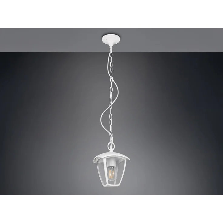 LED Außenhängeleuchte im Landhausstil aus Aluminium Weiß, 17x17cm – Bild 7