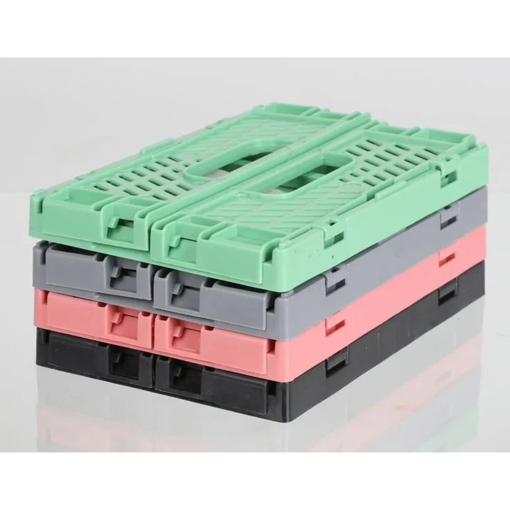 24x Mini Deko Klappbox 15×10×5,7 cm 24er Set – faltbare Aufbewahrungsbox kleine Organizer Box stabile Kunststoff Klappkiste verschiedene Farben zufällige Farbauswahl – Bild 3