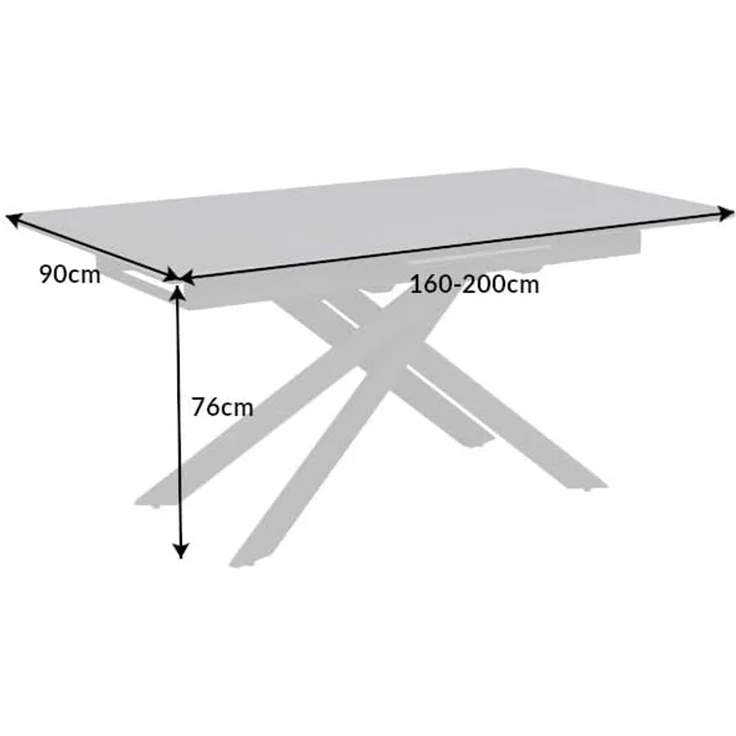 riess-ambiente Esstisch ALPINE 160 / 200cm anthrazit (Einzelartikel, 1-St), Keramik · ausziehbar · Metall-Gestell · Industrial Design – Bild 8
