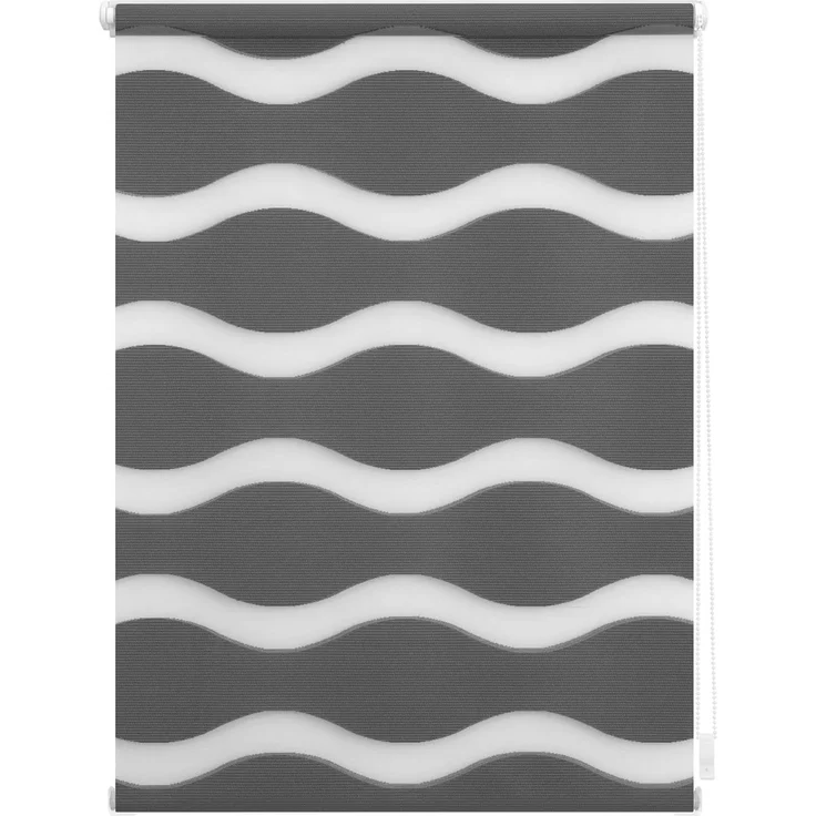 Lichtblick Sonnenschutzsysteme GmbH Doppelrollo Stockholm 90 cm x 150 cm (BxL) Anthrazit Duo Rollo in extravagantem Stil; Klemm- und schraubbar; Lichtdurchlässig und blickdicht – Bild 1
