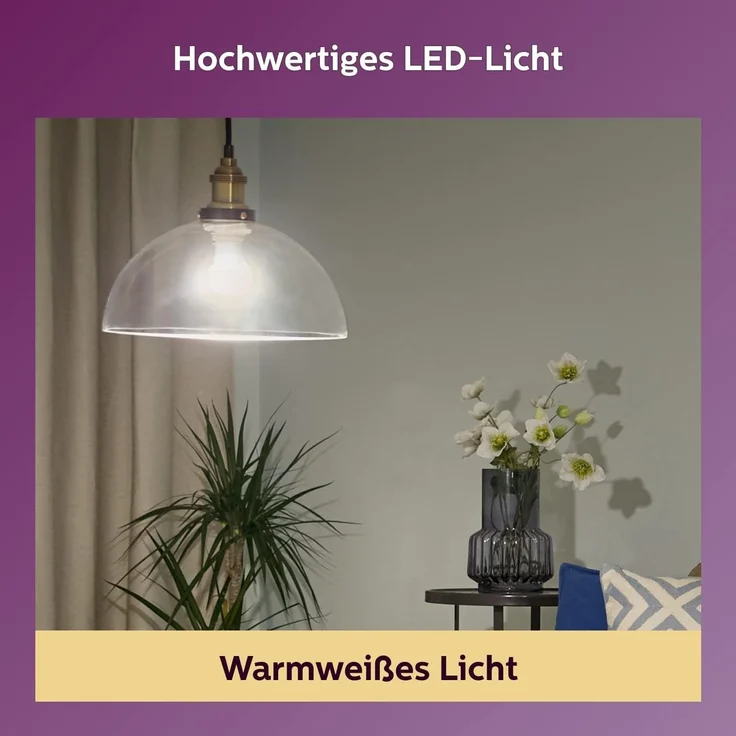 Philips LED Classic E27 Filament Lampen 6-er Pack (60 W), LED Lampen mit warmweißem Licht, energiesparende LED Beleuchtung mit langer Nutzlebensdauer – Bild 4