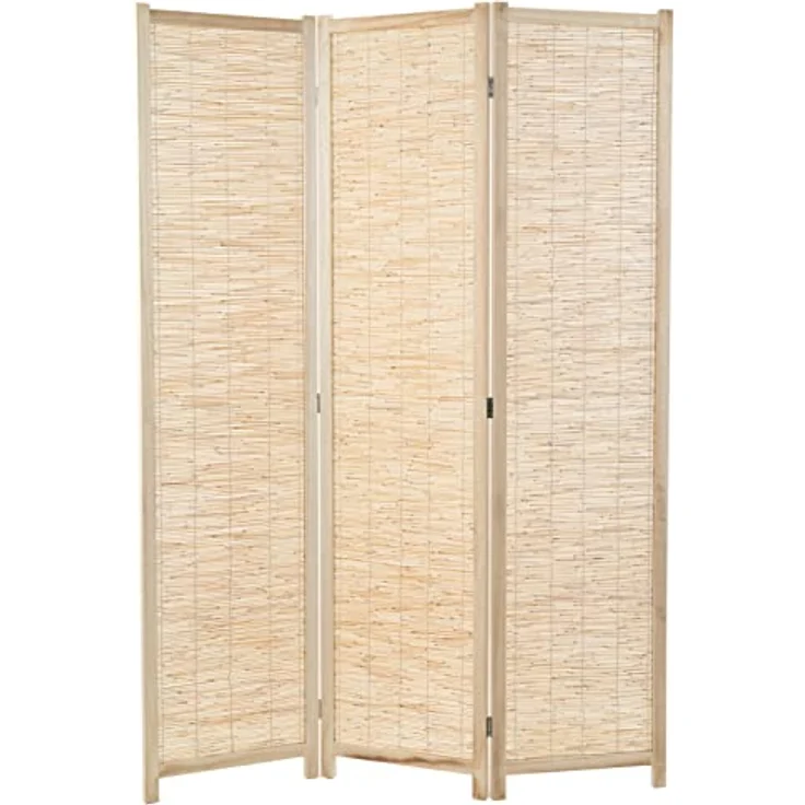 DESIGN DELIGHTS Raumteiler Playa, rechteckiger Paravent aus Schilfrohr und Holz, 120x170 cm, naturbelassen, klappbar, vielseitig einsetzbar – Bild 1