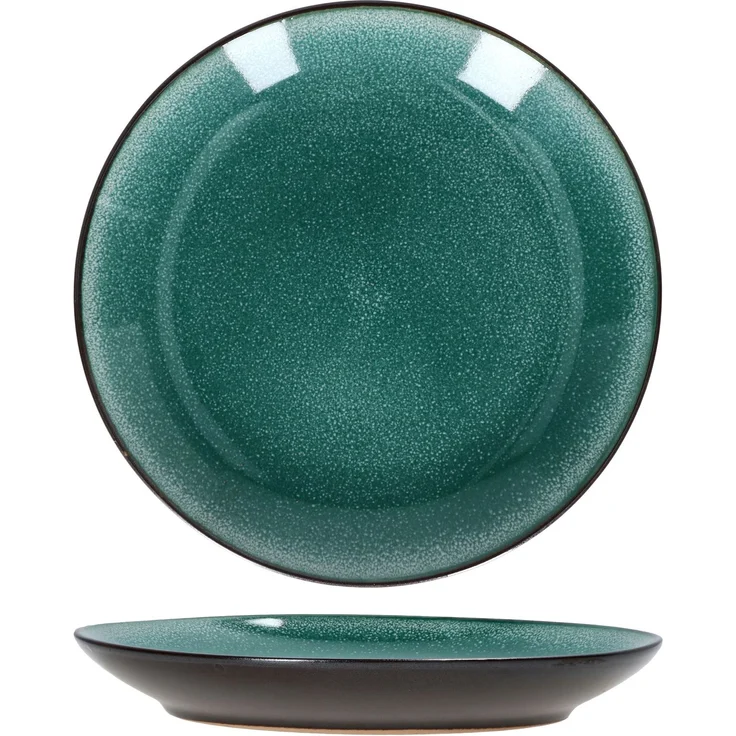 18tlg. Kaffeeservice Reactive Glaze Green Steingut Kuchen-Teller Tasse Mint-Grün – Bild 3