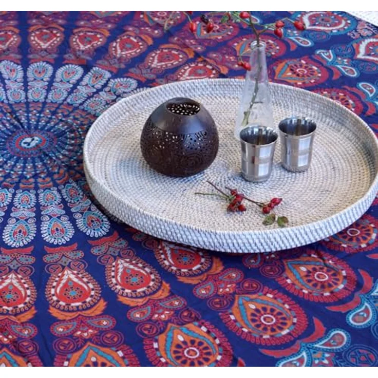 Guru-Shop Tagesdecke Rundes indisches Mandala Tuch, Boho Tagesdecke,.. – Bild 5