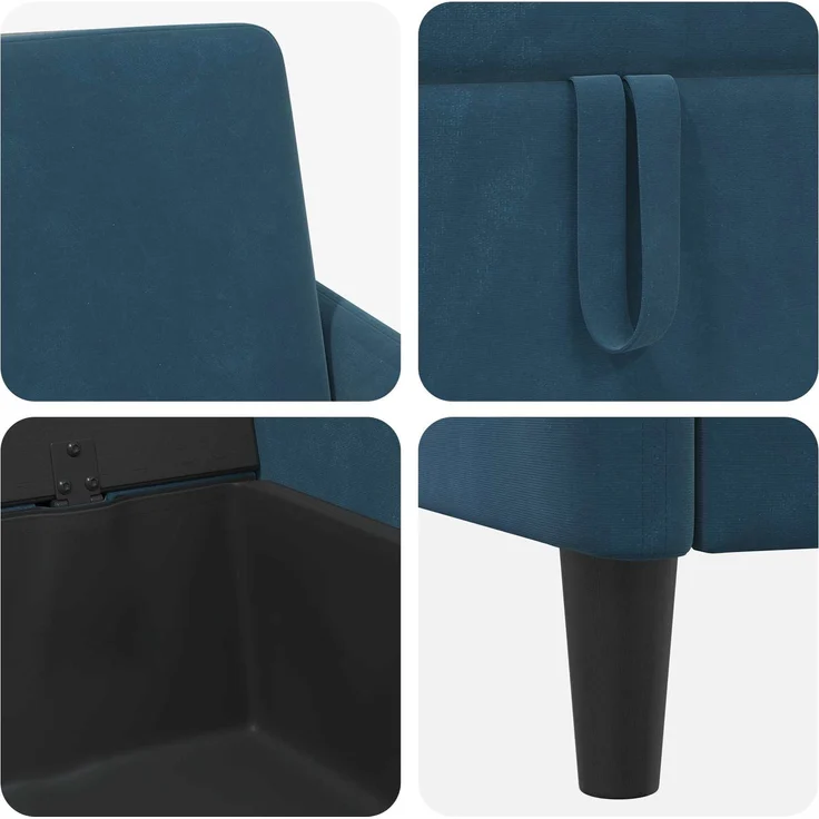 vidaXL Sofa Set mit Stauraum 2 stk. Blau Polyester 3429255 – Bild 6