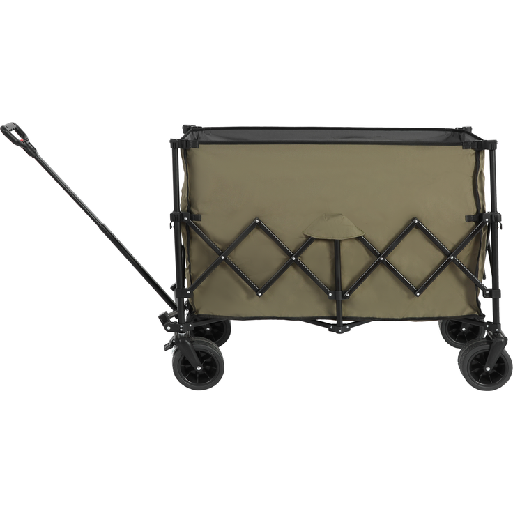 Faltbarer Bollerwagen 300L mit All-Terrain-Rädern, 109x53x83 cm, 100 kg, Armee-Grün – Bild 10