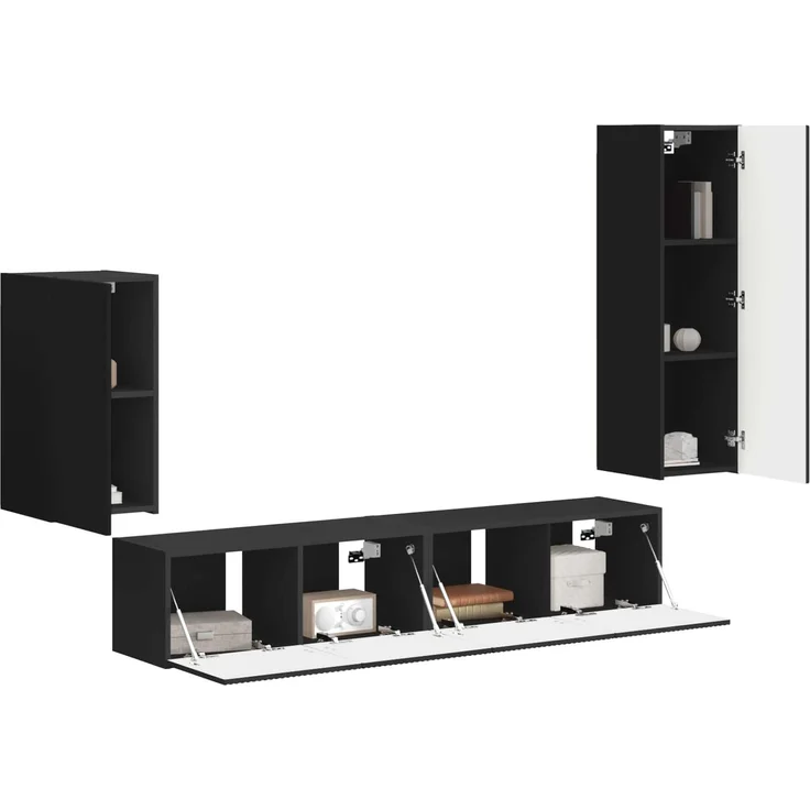 vidaXL TV-Schrankset 4 stk. 31 x 30 x 100 cm Schwarz 3409007 – Bild 3