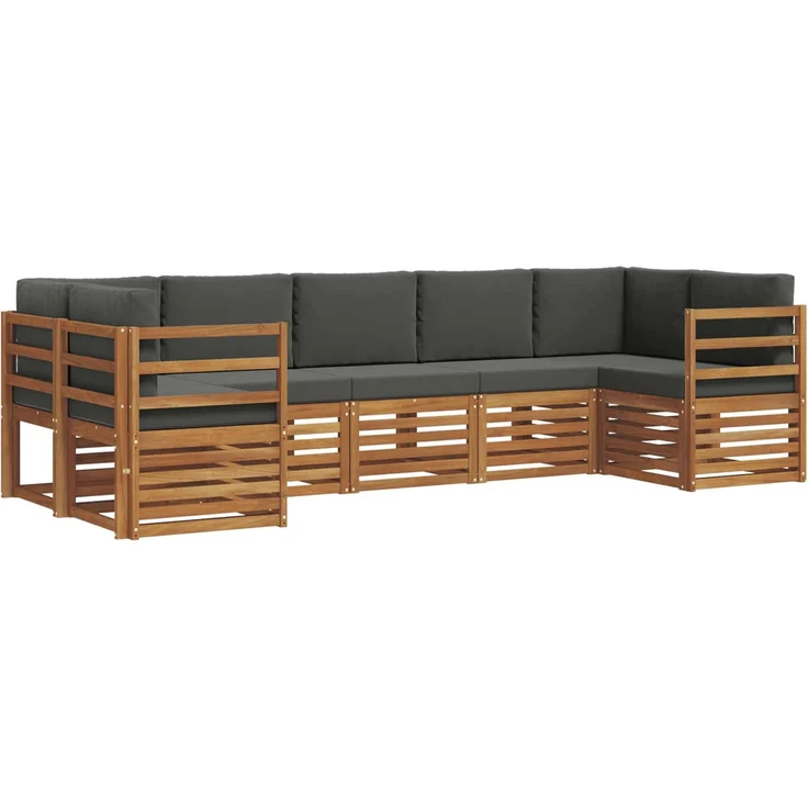 vidaXL Outdoor-Sofagarnitur 7 stk. 7-Sitzer Natur und Anthrazit 3375392 – Bild 2
