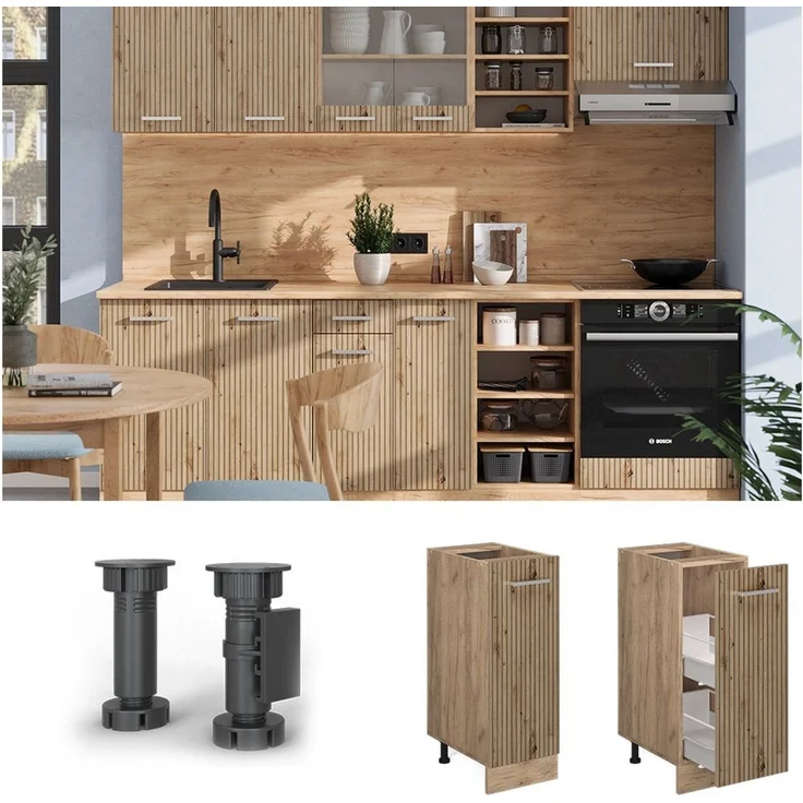 Apothekerschrank R-Line Artisan-Eiche 30 cm ohne Arbeitsplatte Vicco – Bild 2