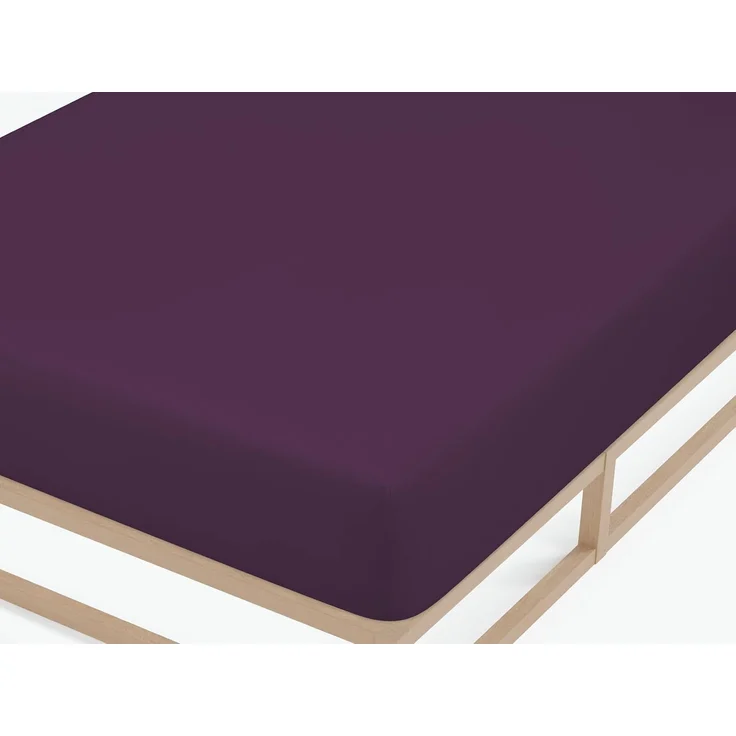 biberna Feinjersey-Spannbetttuch 0077144, dunkel violett, 1x 180x200 cm - 200x200 cm – Bild 2