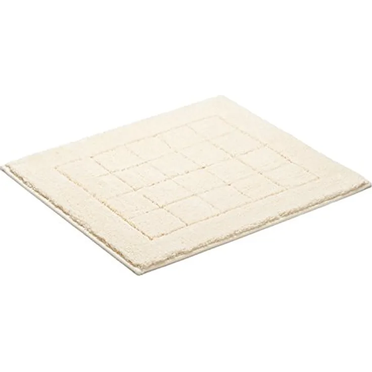 Vossen Badteppich Exclusive 1030, hochflorige geometrische Badematte aus 100% Baumwolle, rutschfest, ivory Weiß