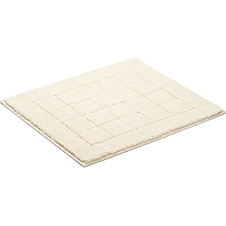 Vossen Badteppich Exclusive 1030, hochflorige geometrische Badematte aus 100% Baumwolle, rutschfest, ivory Weiß – Bild 1