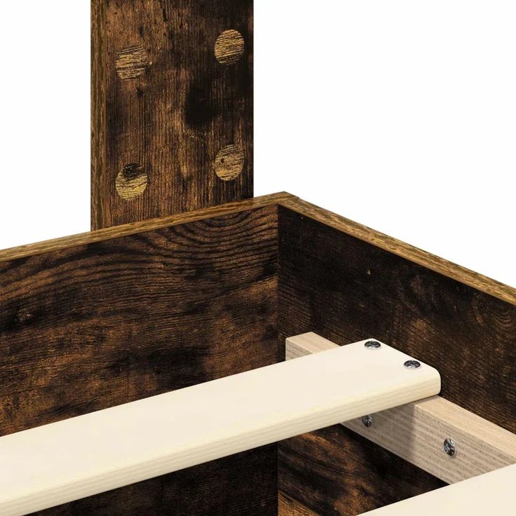 vidaXL Bettrahmen Geräucherte Eiche 140 x 190 cm Holzwerkstoff 3409983 – Bild 10