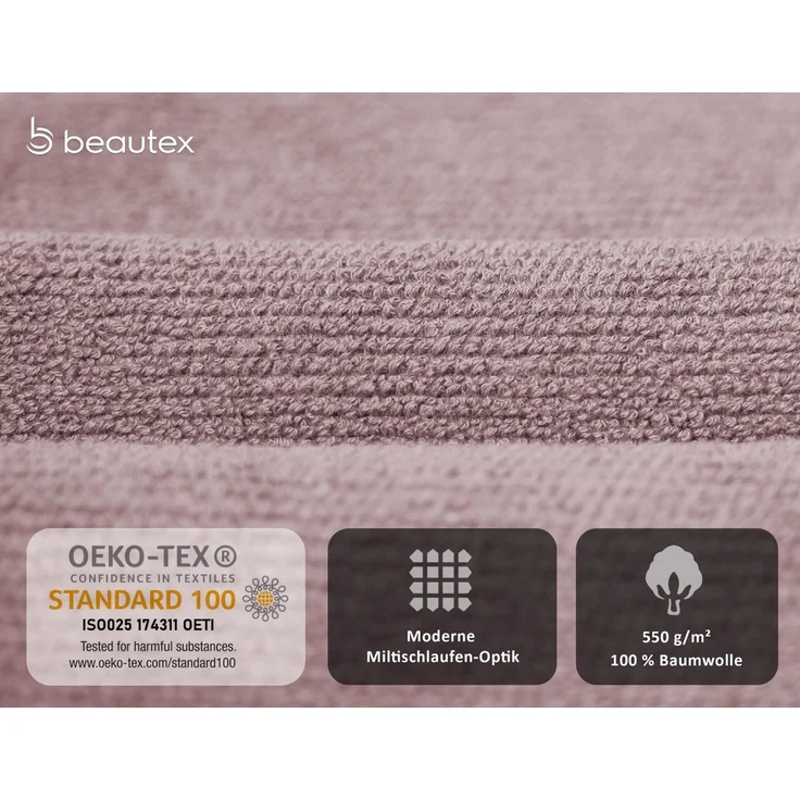 Beautex Handtuch Set, Premium Frottier Sets, 100% Baumwolle 550g/m², Multischlaufen-Optik, Frottier, saugstark, weich, flusenfrei, schnelltrocknend, schadstoffgeprüft – Bild 4