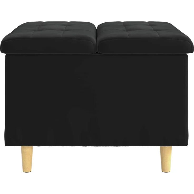vidaXL Ottoman mit Stauraum Schwarz 60 x 60 x 45 cm Samt 876829 – Bild 5