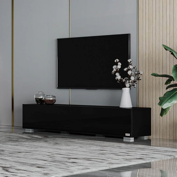 Makika TV Lowboard / Fernsehtisch - Schwarz Hochglanz – Bild 6