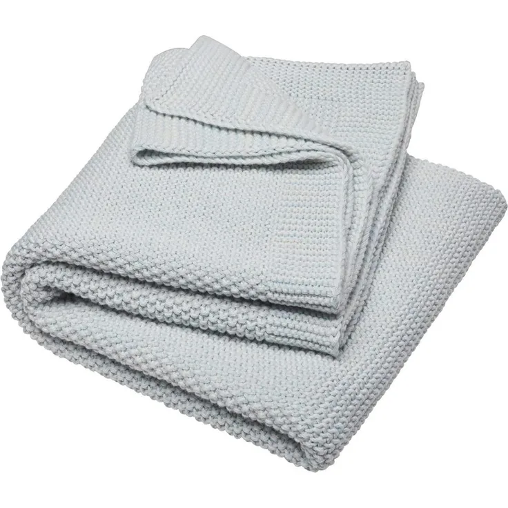 Bio Babydecke Bio-Baumwolle Strick Qualität 100% Bio-Baumwolle (kbA) GOTS zertifiziert, Himmelsblau, 80x95 cm