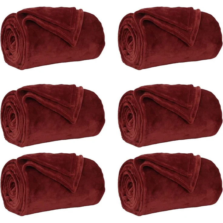 vidaXL Wohndecken 6 stk. Bordeauxrot 270 x 240 cm 10,11 kg Fleece 42016820 – Bild 2
