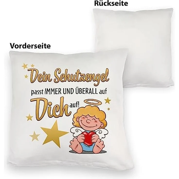 speecheese Dekokissen Schutzengel Kuschelkissen mit Spruch – Bild 3