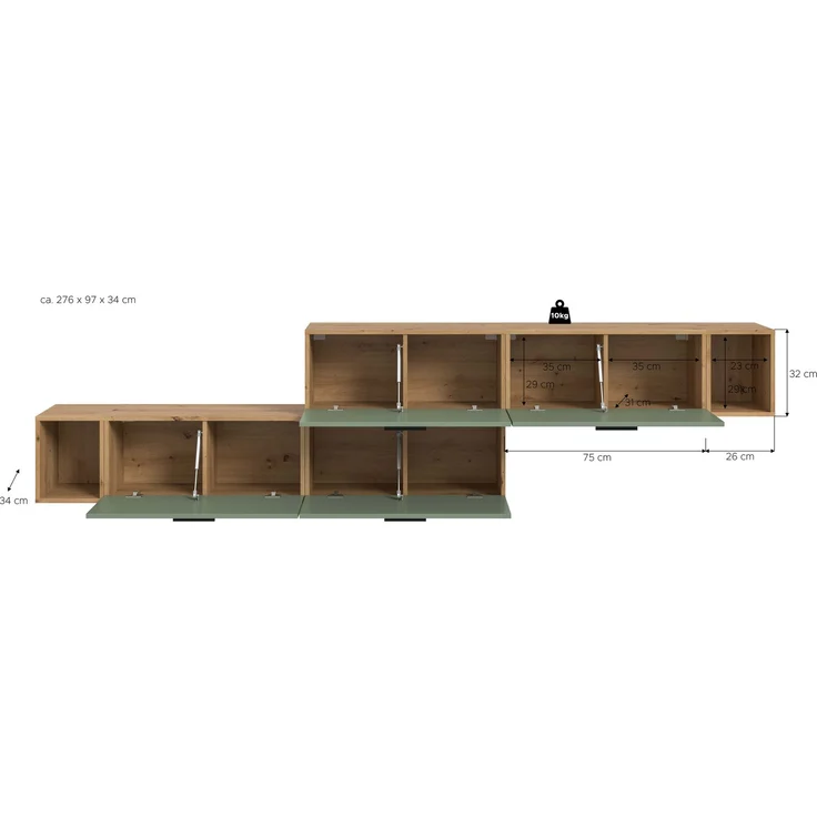 The One Wohnkombination in Smoke Green Nachbildung – Bild 4