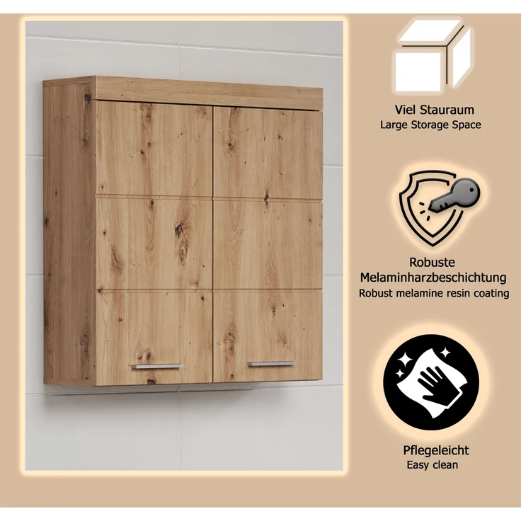 Trendteam 'Amanda' Hängeschrank, Holz, 73 x 77 x 23 cm, Eiche – Bild 15