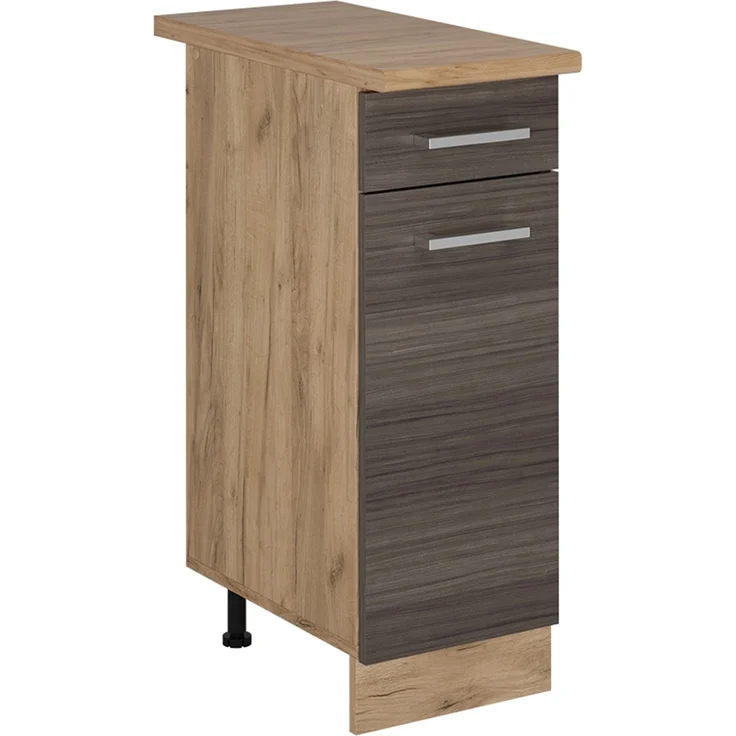 Küchenunterschrank R-Line Edelgrau 30 cm , AP Eiche Vicco – Bild 1