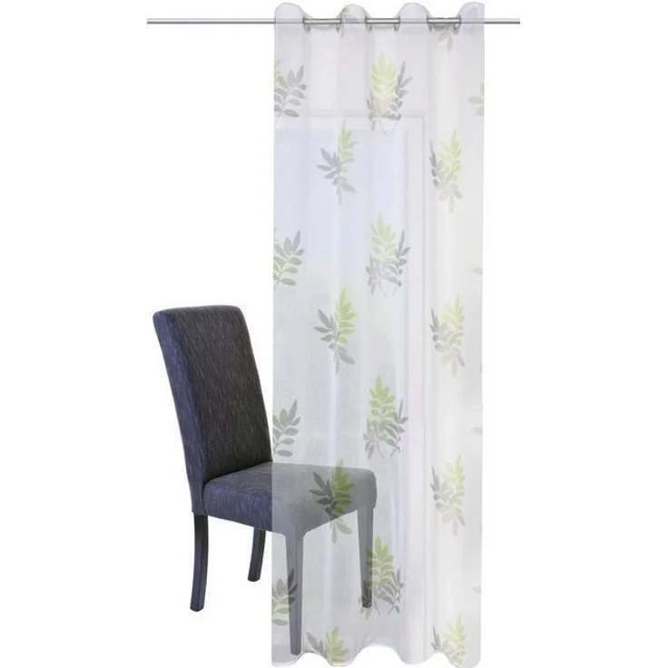HOME WOHNIDEEN Gardine BAMBOU (1 St), Ösen, transparent, HxB: 245x140, ÖSENSCHAL DRUCK BLÄTTER – Bild 4