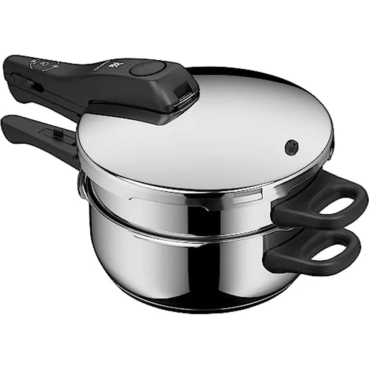 WMF Schnellkochtopf, Cromargan Edelstahl rostfrei 18/10 (2-tlg), 3-in-1 Kochtopf, Kochanzeige, 7-stufiges Sicherheitssystem – Bild 2