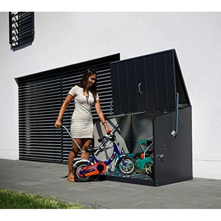 Trimetals Metall Gerätebox Fahrradgarage Stowaway | Anthrazit | 87 x 136 x 112 cm – Bild 5