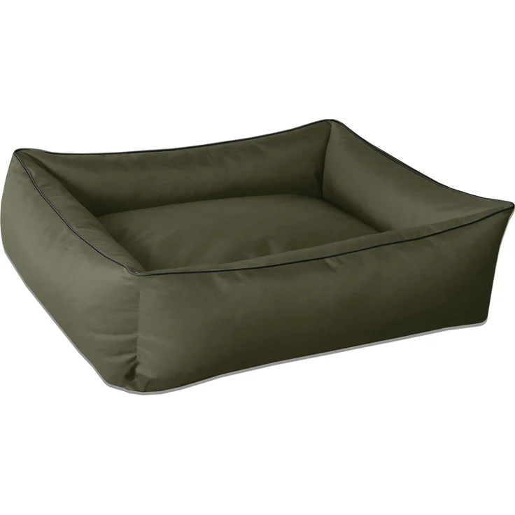 BedDog Hundebett MAX, großes Hundekörbchen aus Cordura, waschbares Hundebett mit Rand, Hundesofa vier-eckig (XL) ca. 100x85x23cm, GREEN-TEA (grün) – Bild 1
