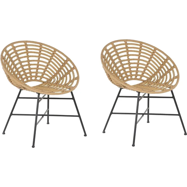 Gartenstuhl 2er Set ACERRA Hellbraun